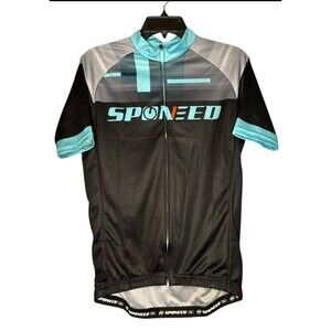SPONEED Cycling Jersey NWT Men’s Small Full Zip Bike Shirt 3 Back Pockets